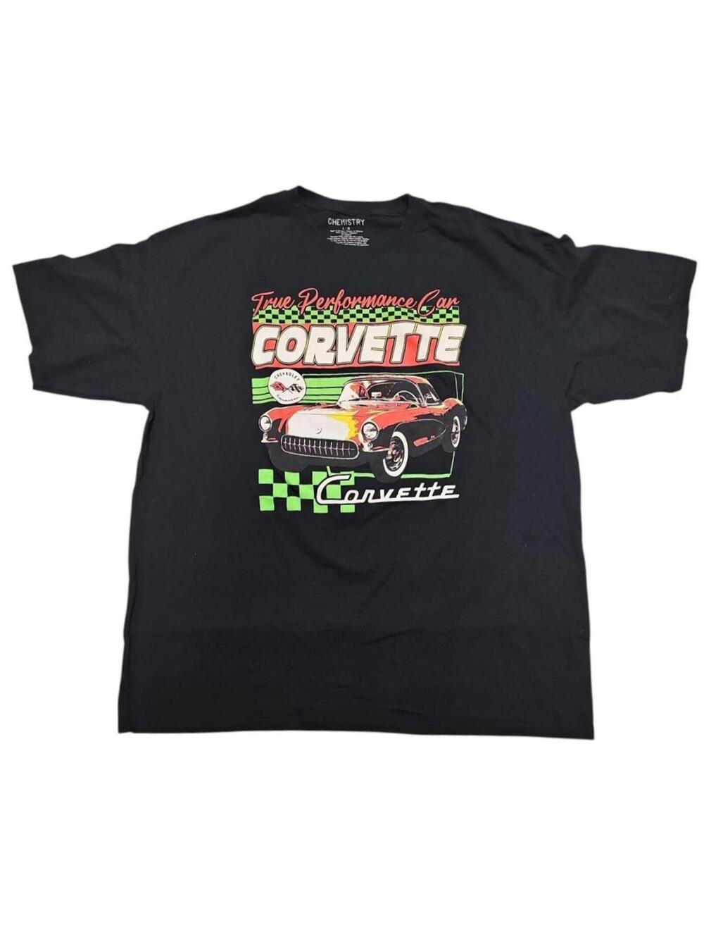 Chevrolet Corvette True Performance Car T‑Shirt L Black Heavyweight Cotton